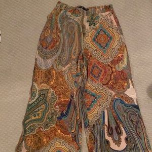 Zara paisley palazzo pants size small